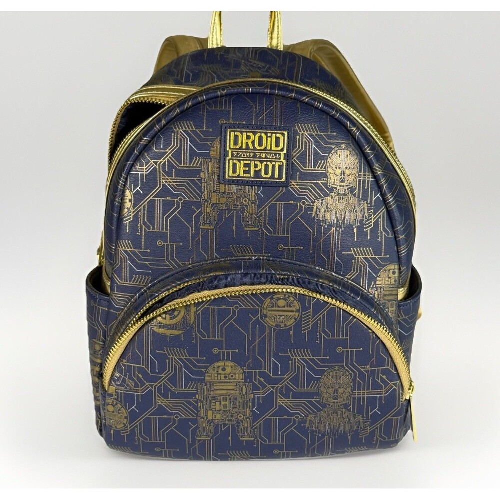 Disney Parks Star Wars Galaxy's Edge Droid Depot Blue Loungefly Mini Backpack